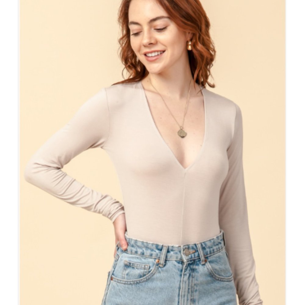 NEW Nude V-Neck Bodysuit